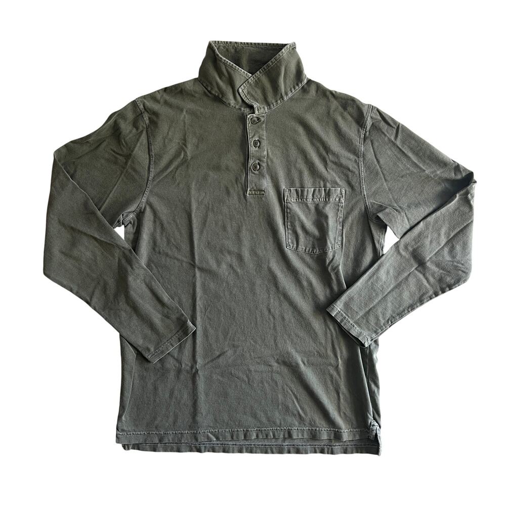 L.L.Bean Olive Henley Long Sleeve Shirt Men’s Medium Cotton Casual
